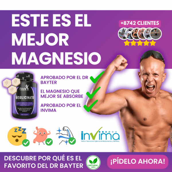Bisglicinato de Magnesio Fitovit – Tabletas Masticables con Cúrcuma y Colágeno para Sueño, Energía y Belleza | x60 Und