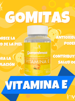 Vitamina E en Gomitas + Biotina, Ácido Fólico y Calcio | Fitovit x60 Und
